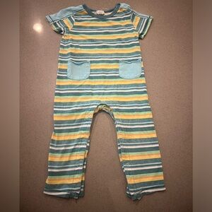 Stripped snap romper